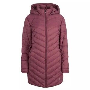 Spyder Purple Tulipwood Boundless Hooded Long Puffer Jacket Womens Size MEDIUM